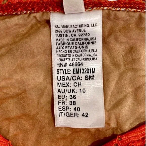 Ella Moss Orange Crochet Bikini Bottom Small Boho Hipster Swim - Picture 6 of 7